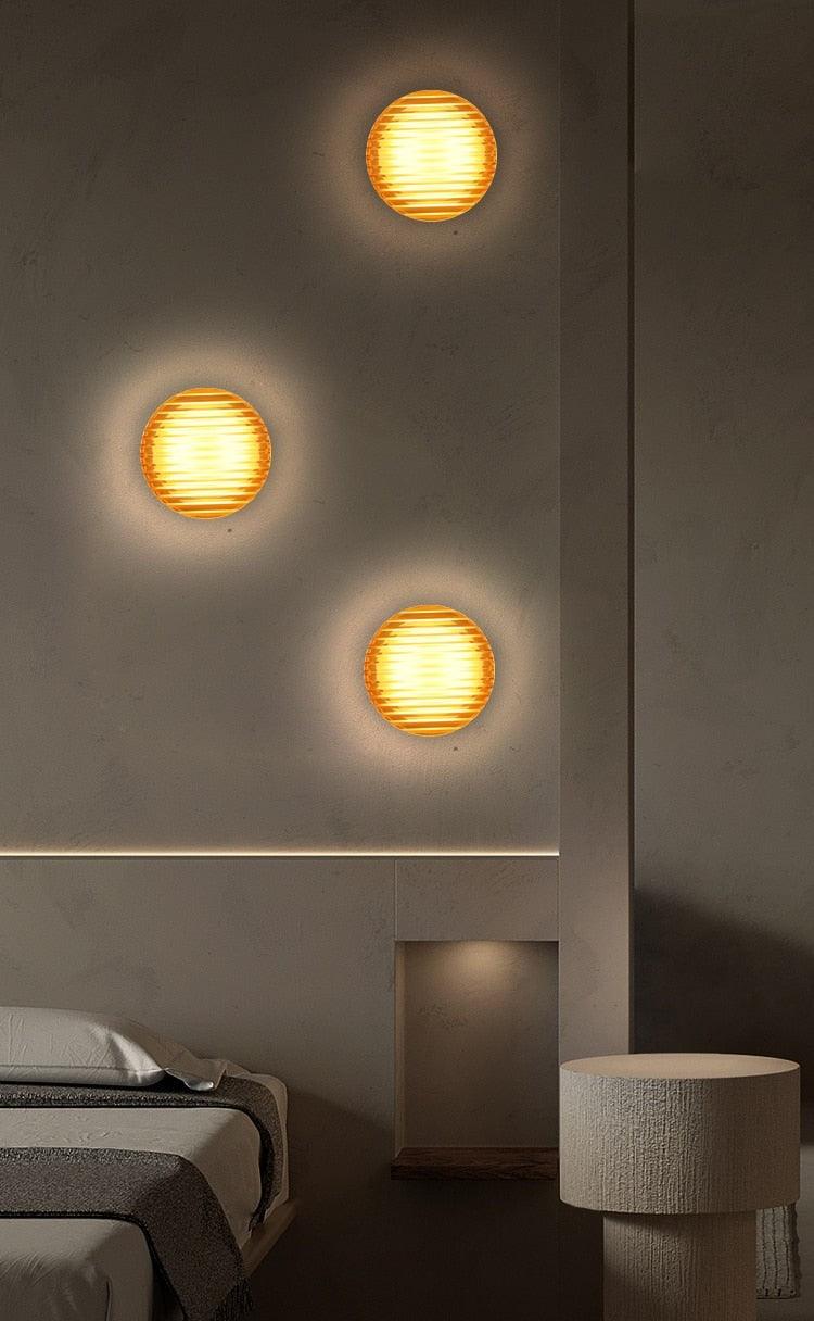 Wall Sconce Metal 3W 5.3 in Ambient Indoor Outdoor Lighting Ripple Design White Amber Grey | Thomler