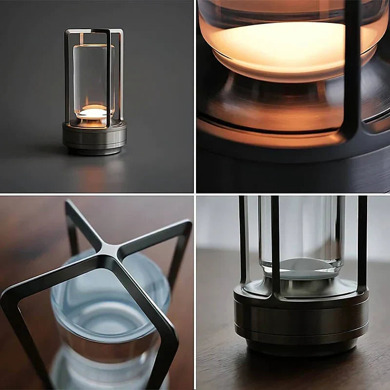 Rechargeable Crystal Table Lamp with Touch Dimmer & 3 Light Modes for Bedroom Office Dining Room | Portable LED Accent Light | Thomler