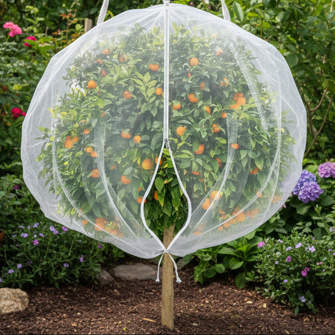 Garden Netting Pouch for Tree Fruit — Cinch-Close Protective Cover Against Birds & Insects | Outdoor & Garden | Thomler