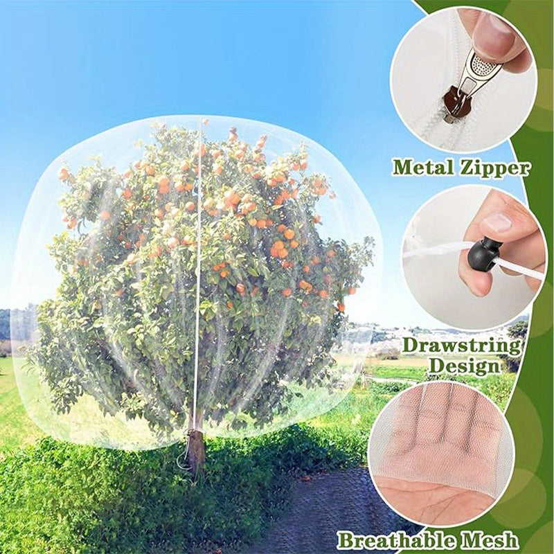 Garden Netting Sleeves with Cinch Cord | Ventilated Fabric Pouches Shield Growing Produce from Wildlife & Insects | Reusable Orchard | Thomler