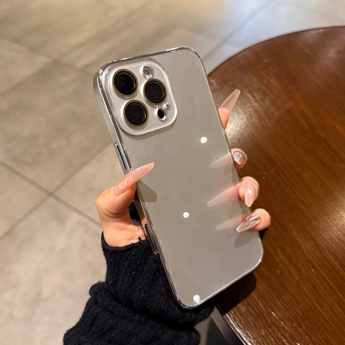 Tempered Glass iPhone Case with Camera Lens Shield & Plated Edges – Shockproof Protection for iPhone 11-17 Pro Max | Thomler