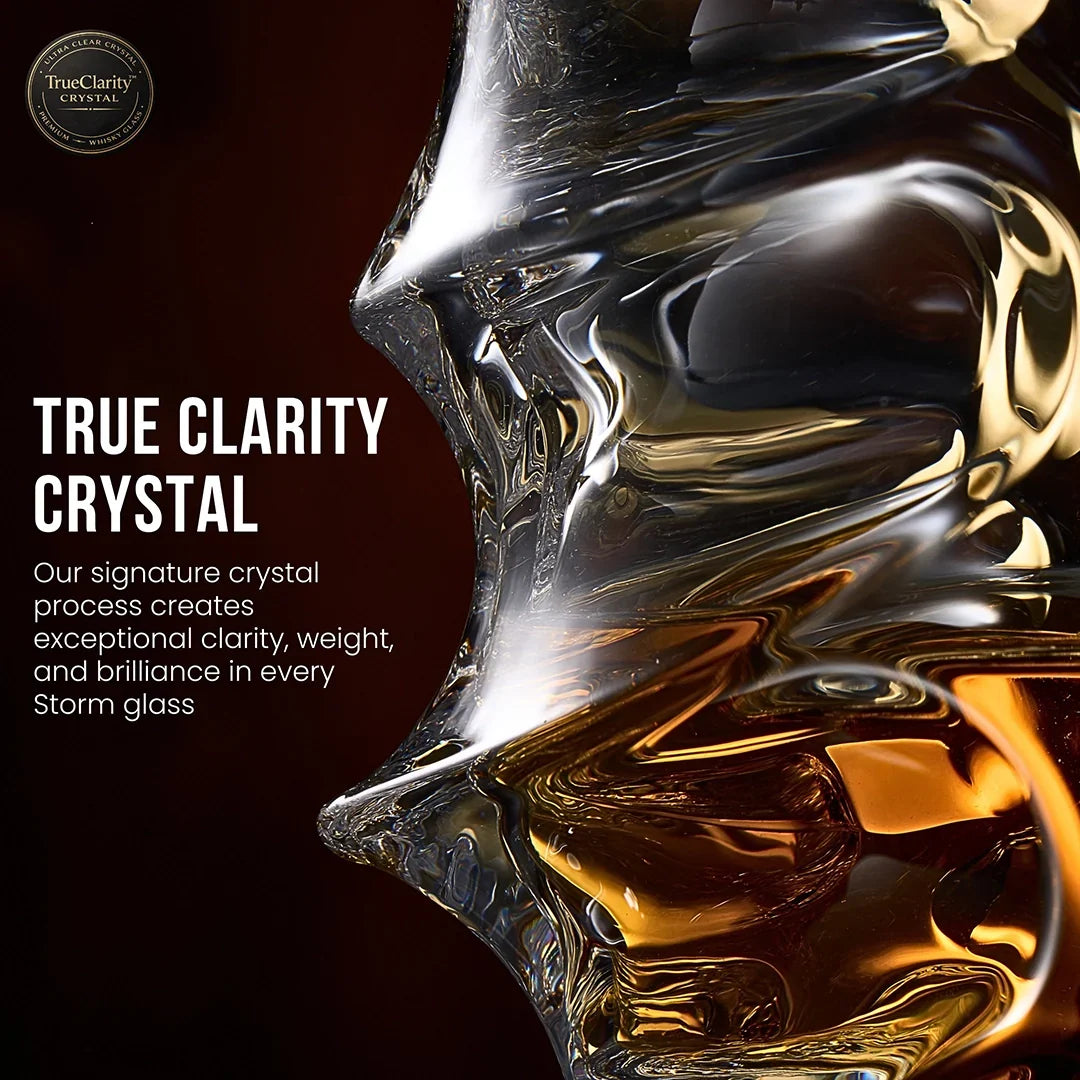 Textured Crystal Whiskey Tumbler Set – Premium Handmade Glassware for Bourbon & Scotch | Thomler