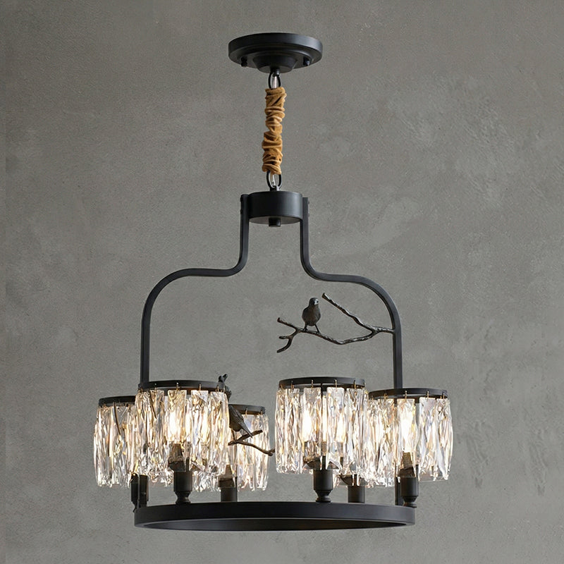Chandelier Brass 22 in Crystal Indoor Ceiling Light Modern Dining Living Room Fixture | Thomler