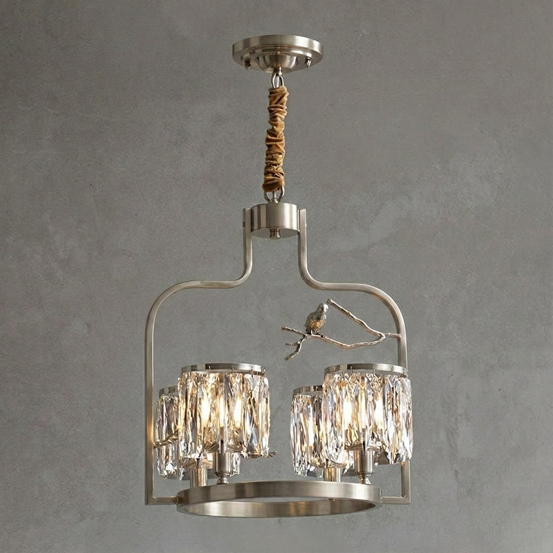 Chandelier Brass 22 in Crystal Indoor Ceiling Light Modern Dining Living Room Fixture | Thomler