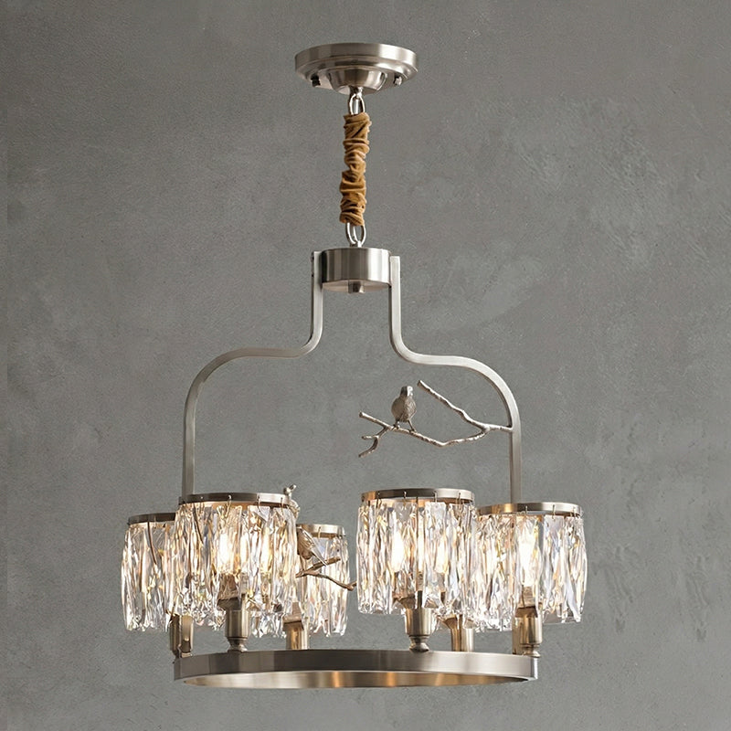 Chandelier Brass 22 in Crystal Indoor Ceiling Light Modern Dining Living Room Fixture | Thomler