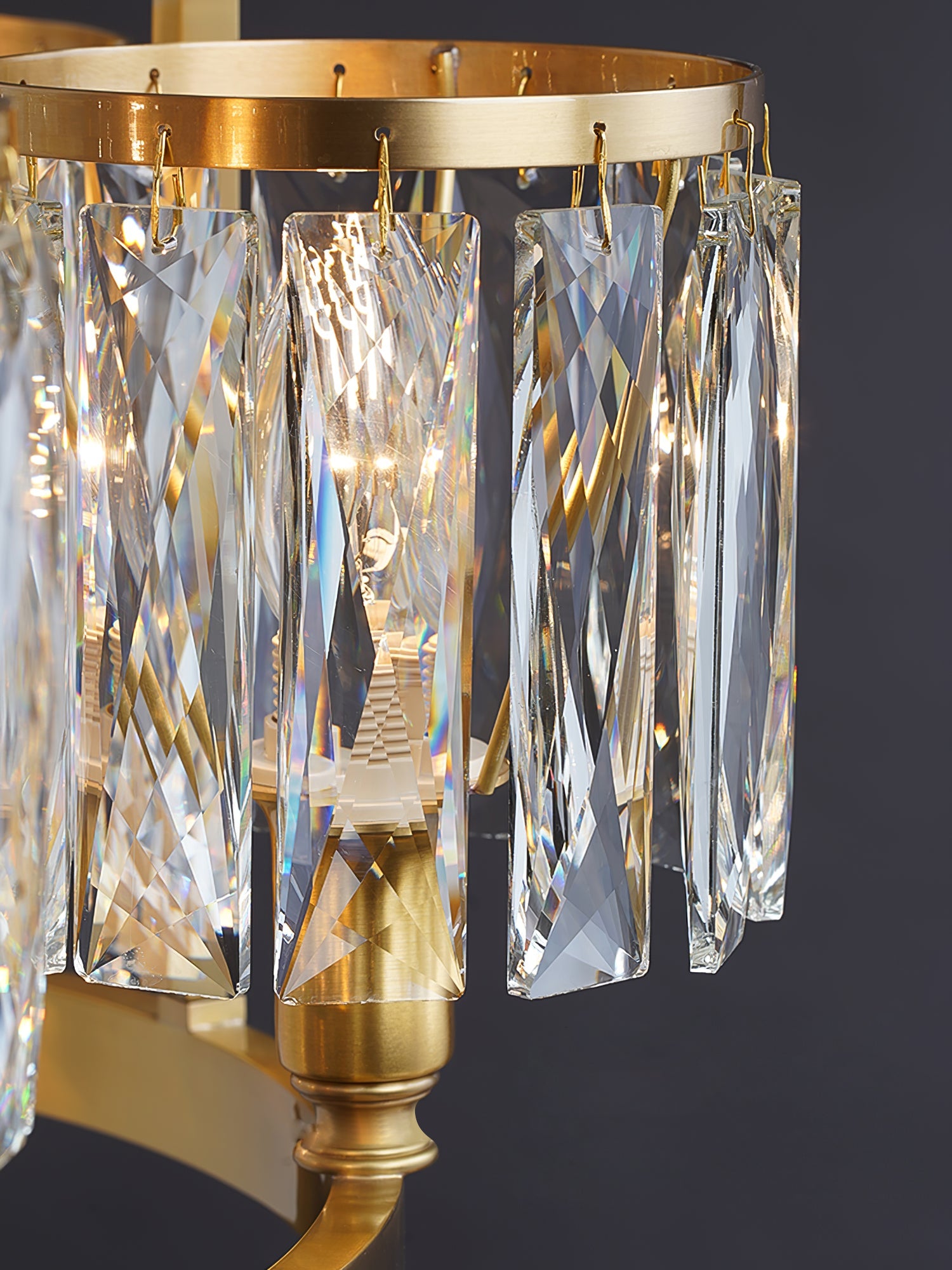 Chandelier Brass 22 in Crystal Indoor Ceiling Light Modern Dining Living Room Fixture | Thomler