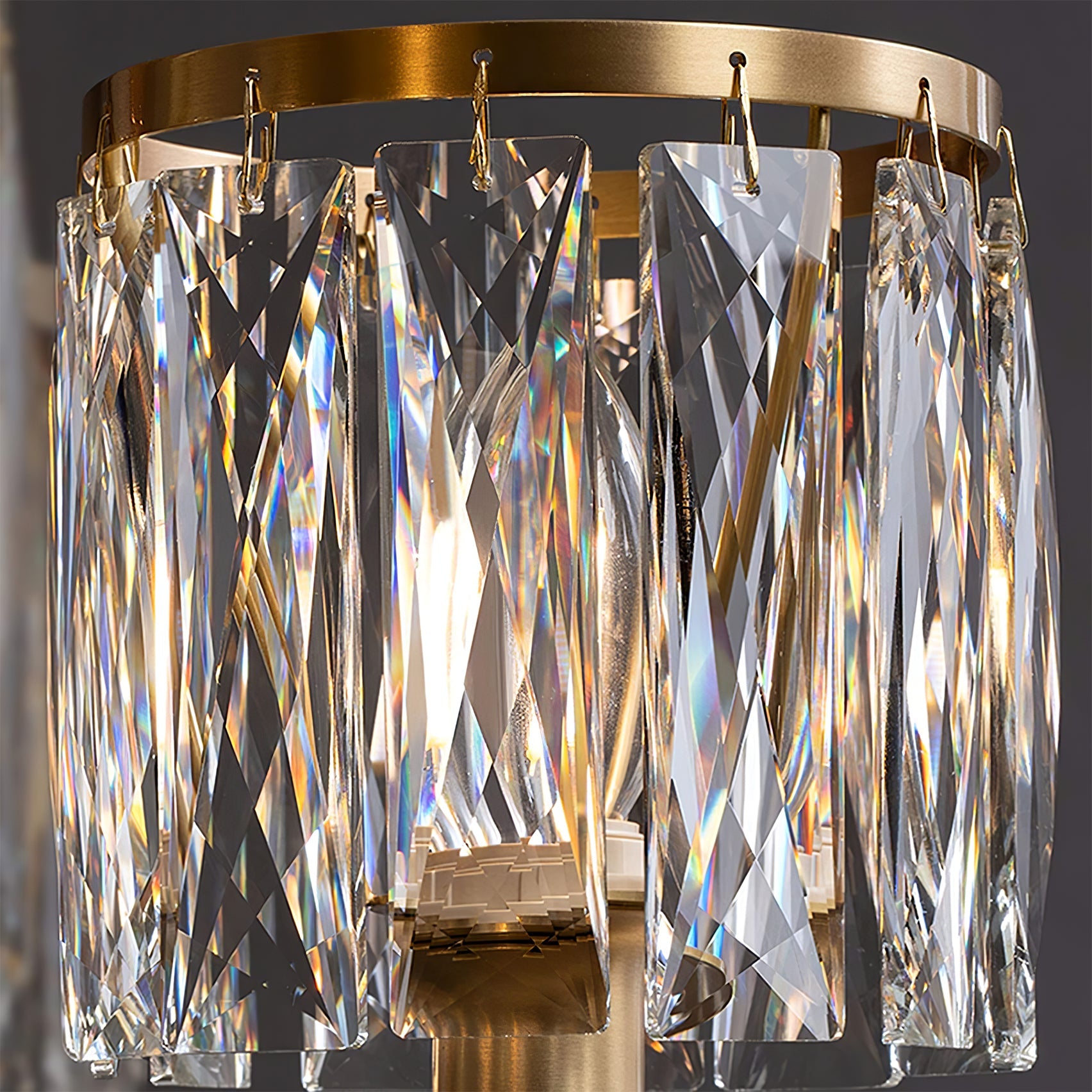 Chandelier Brass 22 in Crystal Indoor Ceiling Light Modern Dining Living Room Fixture | Thomler