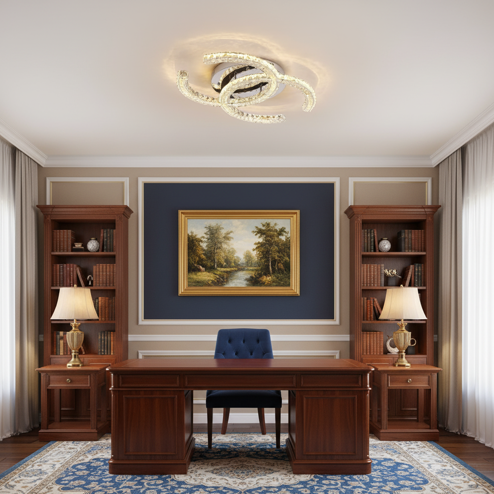 Ceiling Light Stainless Steel 11 in Warm White Bedroom Living Room Modern LED Fixture | Thomler