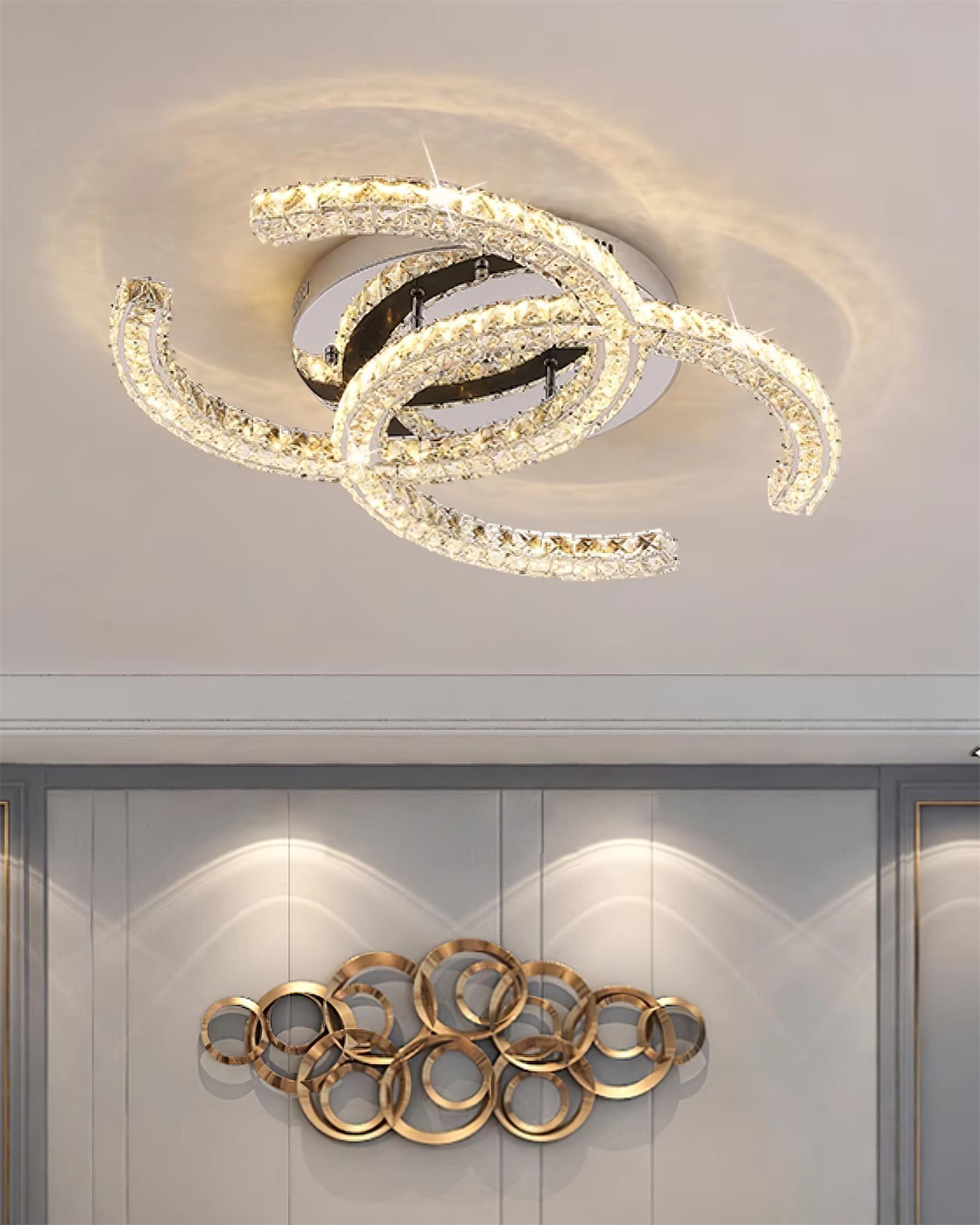 Ceiling Light Stainless Steel 11 in Warm White Bedroom Living Room Modern LED Fixture | Thomler