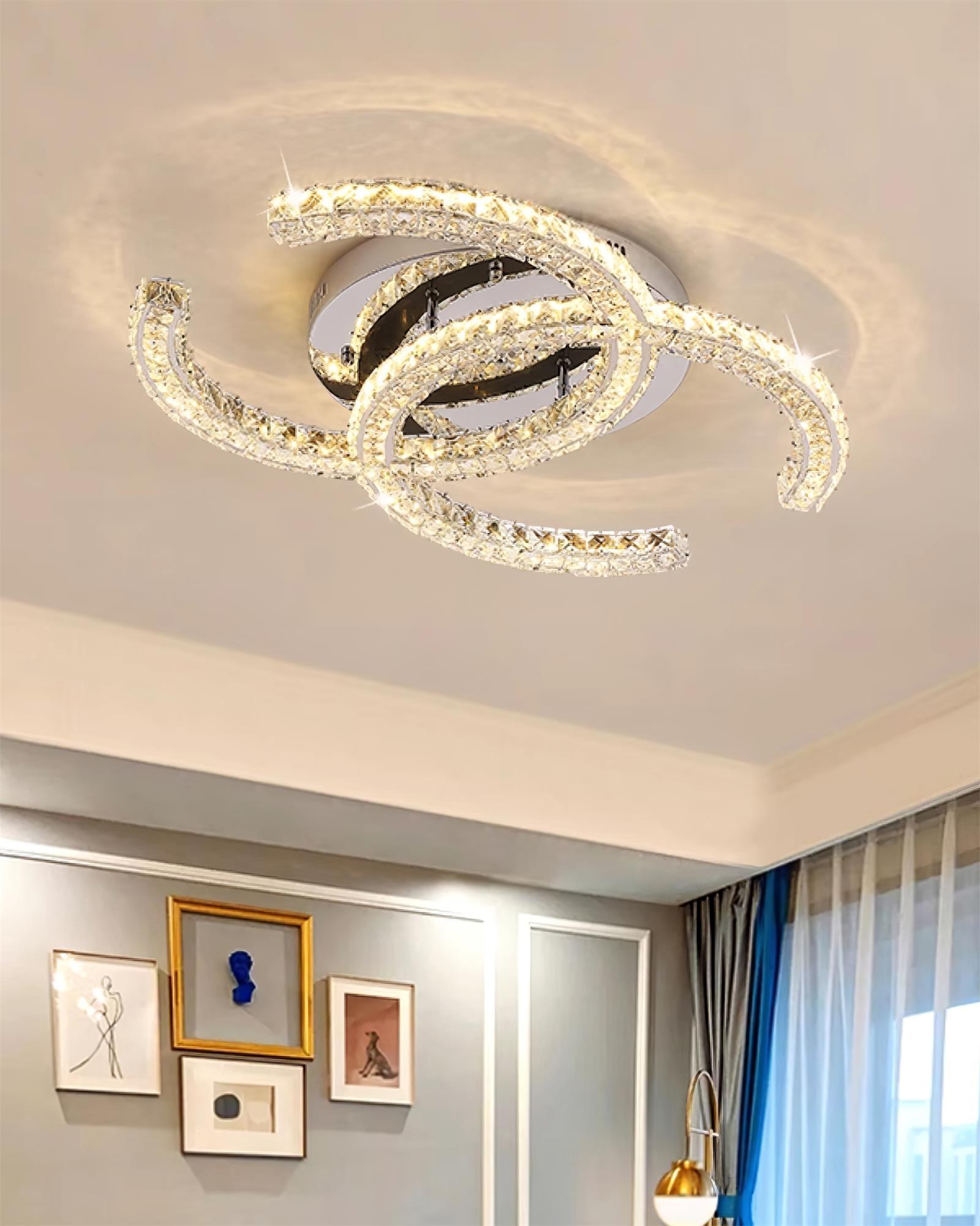 Ceiling Light Stainless Steel 11 in Warm White Bedroom Living Room Modern LED Fixture | Thomler