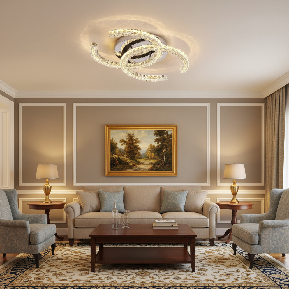 Ceiling Light Stainless Steel 11 in Warm White Bedroom Living Room Modern LED Fixture | Thomler