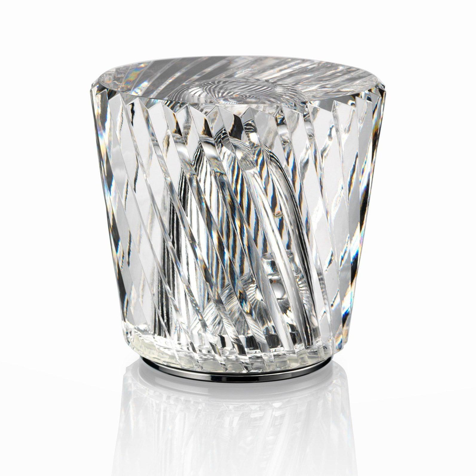 Table Lamp Crystal Glass 3.2 in x 3.5 in Clear LED Desk Bedroom Accent Light | Thomler