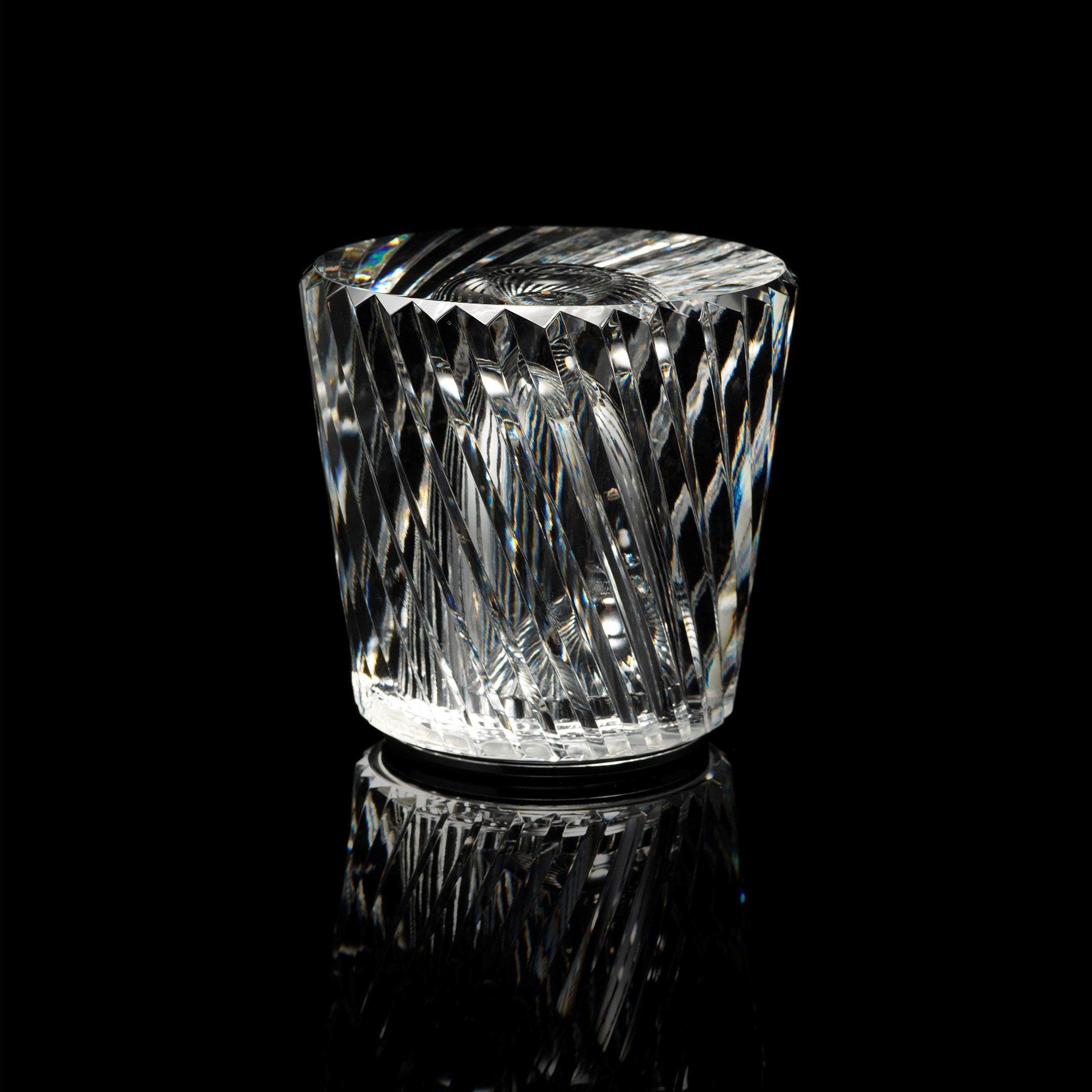 Table Lamp Crystal Glass 3.2 in x 3.5 in Clear LED Desk Bedroom Accent Light | Thomler