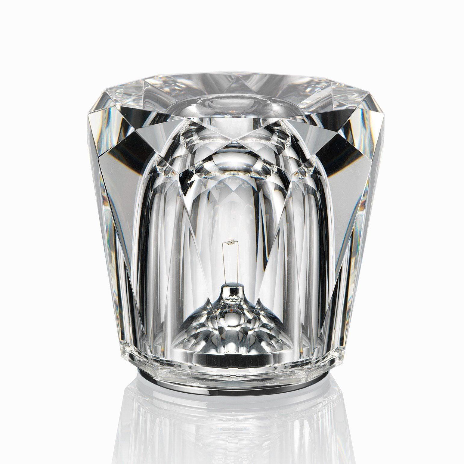 Table Lamp Crystal Glass 3.2 in x 3.5 in Clear LED Desk Bedroom Accent Light | Thomler