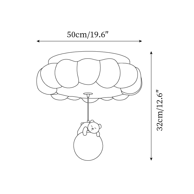 Teddy Bear Cloud Nursery Ceiling Light – Soft Acrylic Shade with Adorable Hanging Charm for Kids' Rooms | Thomler