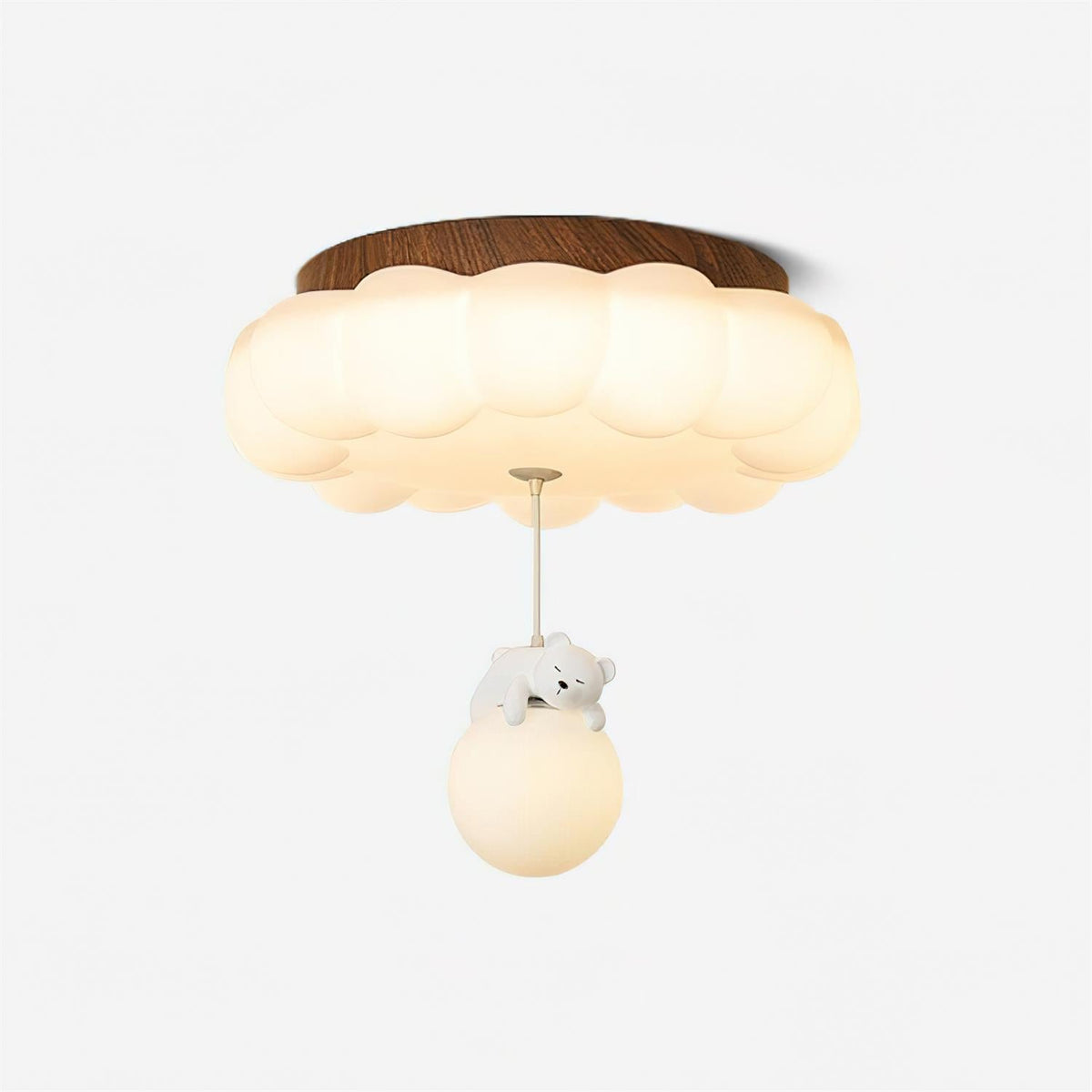 Teddy Bear Cloud Nursery Ceiling Light – Soft Acrylic Shade with Adorable Hanging Charm for Kids' Rooms | Thomler