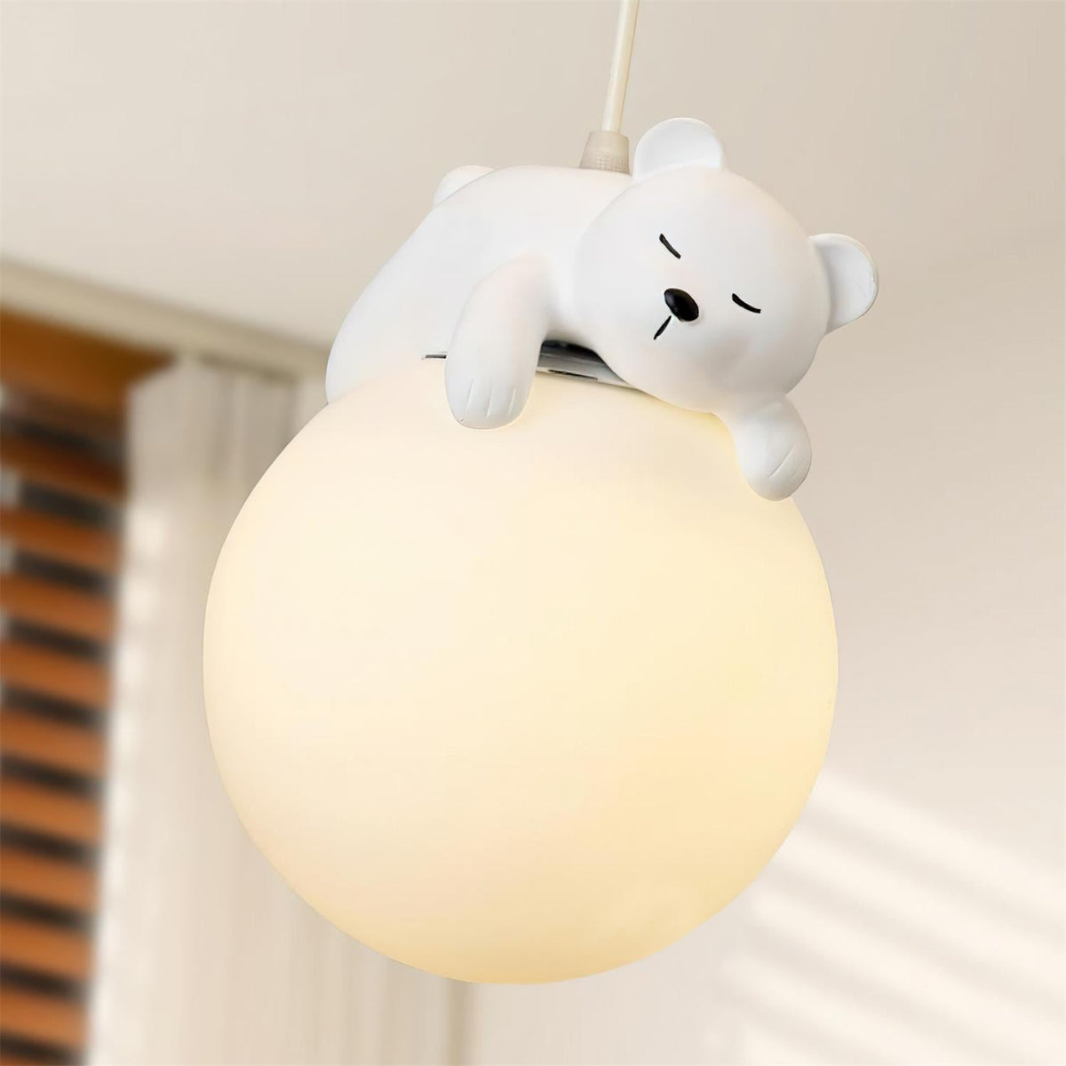 Teddy Bear Cloud Nursery Ceiling Light – Soft Acrylic Shade with Adorable Hanging Charm for Kids' Rooms | Thomler