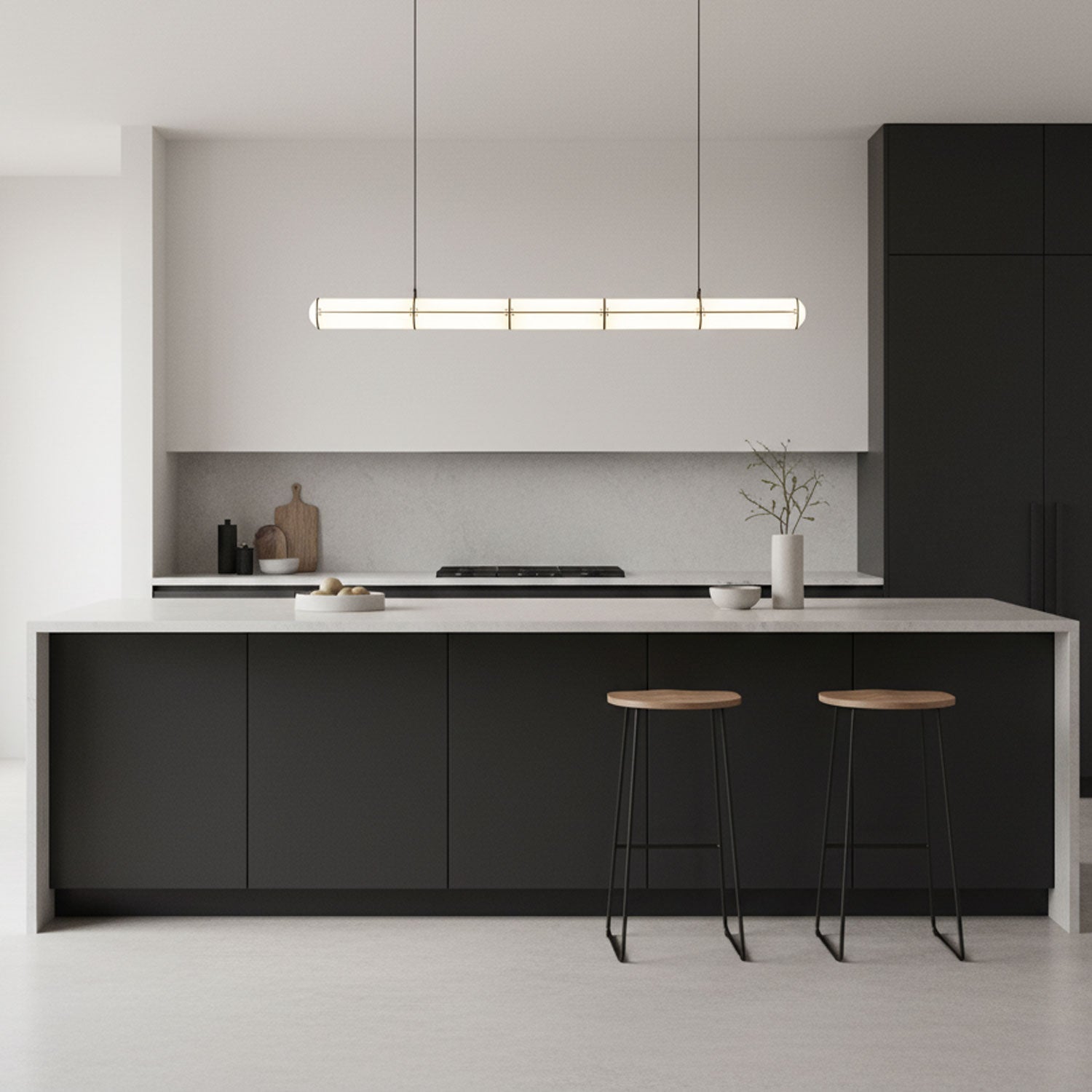 Metal LED Ceiling Light 59 in (150 cm) Adjustable Warm Neutral Cool Indoor Living Room Kitchen Dining Fixture | Thomler