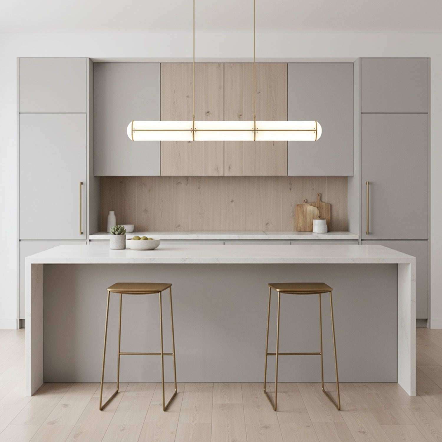 Metal LED Ceiling Light 59 in (150 cm) Adjustable Warm Neutral Cool Indoor Living Room Kitchen Dining Fixture | Thomler