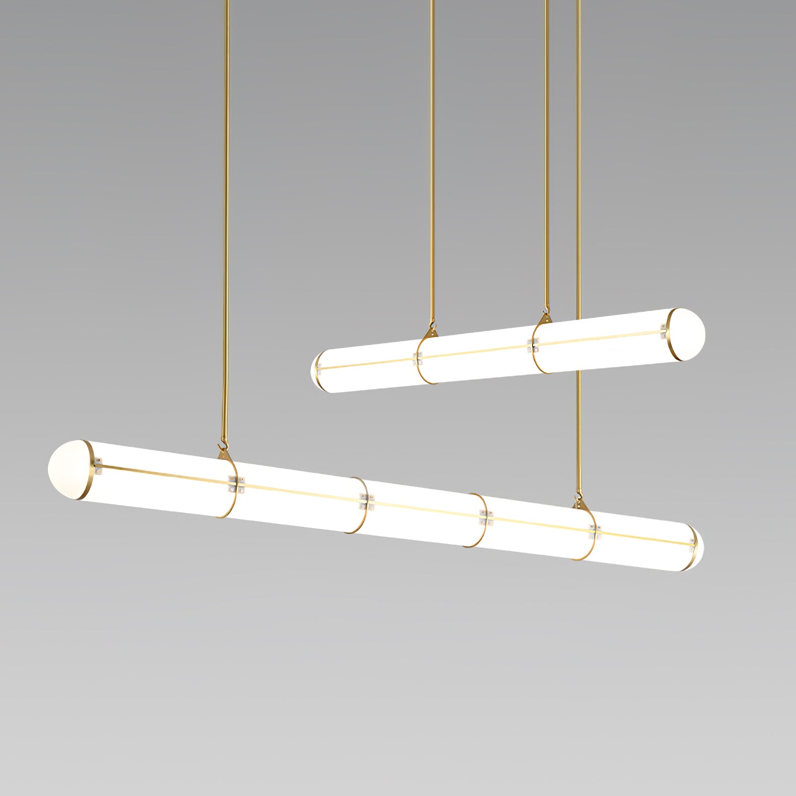 Metal LED Ceiling Light 59 in (150 cm) Adjustable Warm Neutral Cool Indoor Living Room Kitchen Dining Fixture | Thomler