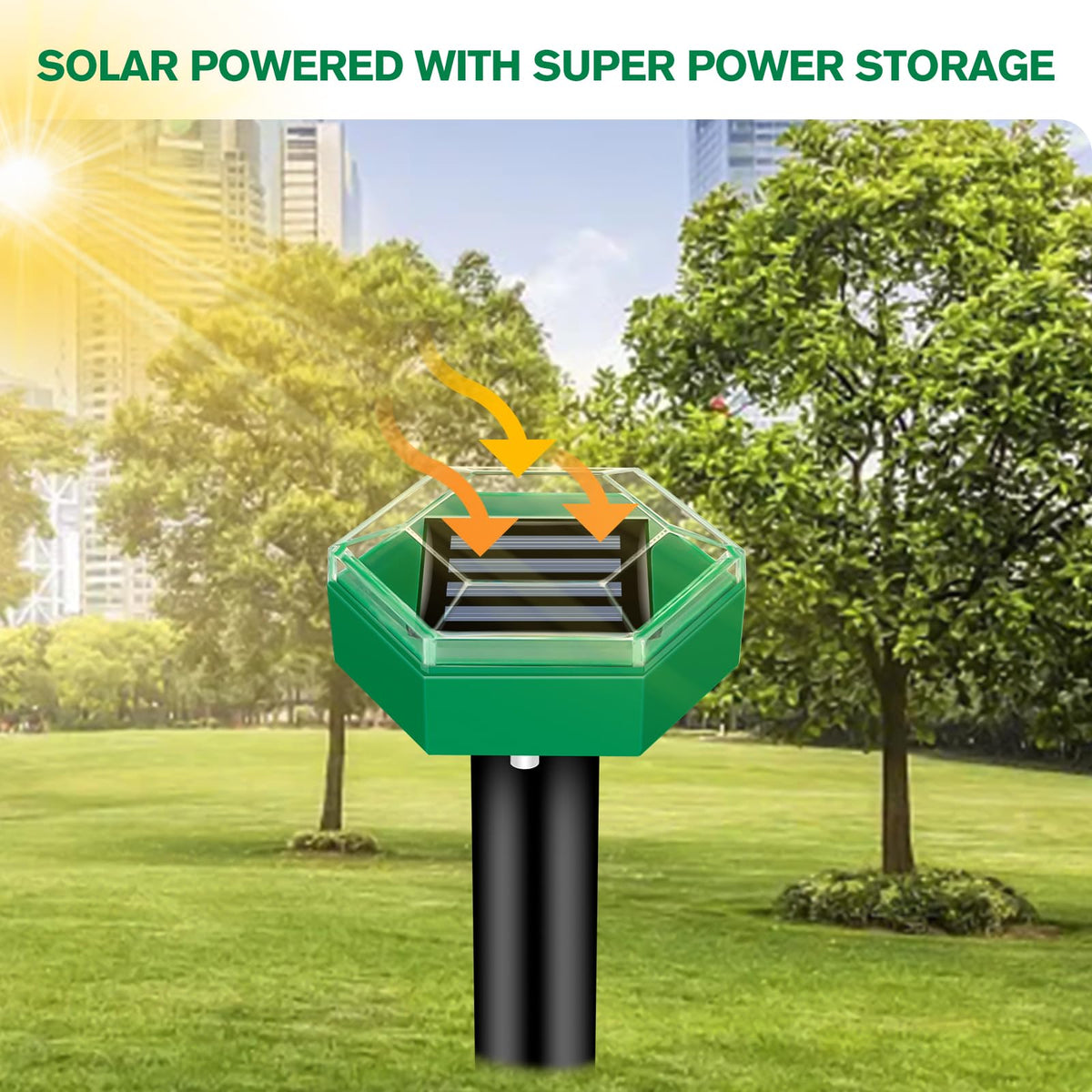 Solar Ultrasonic Pest Repeller Stake 4-Pack for Yard – Drives Away Burrowing Animals with Sonic Pulses – Waterproof Garden Defense for | Thomler