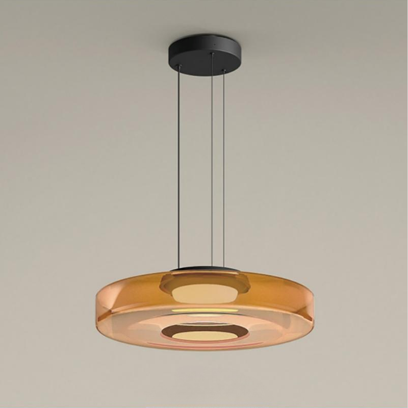 Multi-Tier Glass Pendant Light with Adjustable Cable for Kitchen & Dining Room | Modern LED Ceiling Fixture | Thomler