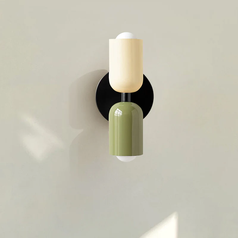 Two-Tone Glass Wall Sconce with Dual Light Uplight Downlight for Bedroom Living Room Hallway Modern Minimalist Home Accent Lighting | Thomler