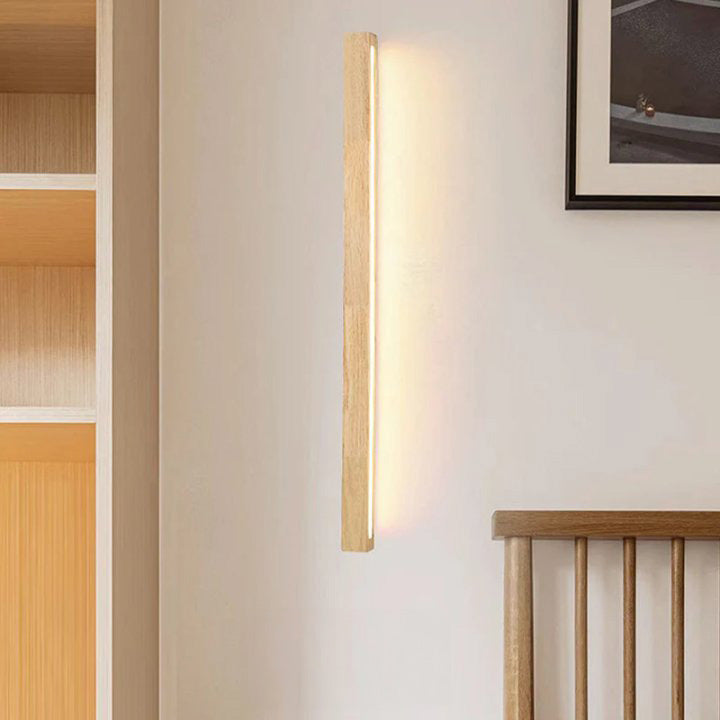 Wall Lamp Wood Linear Integrated LED Warm White Bedroom Bathroom Hallway Lighting Minimalist Scandinavian Sconce | Thomler