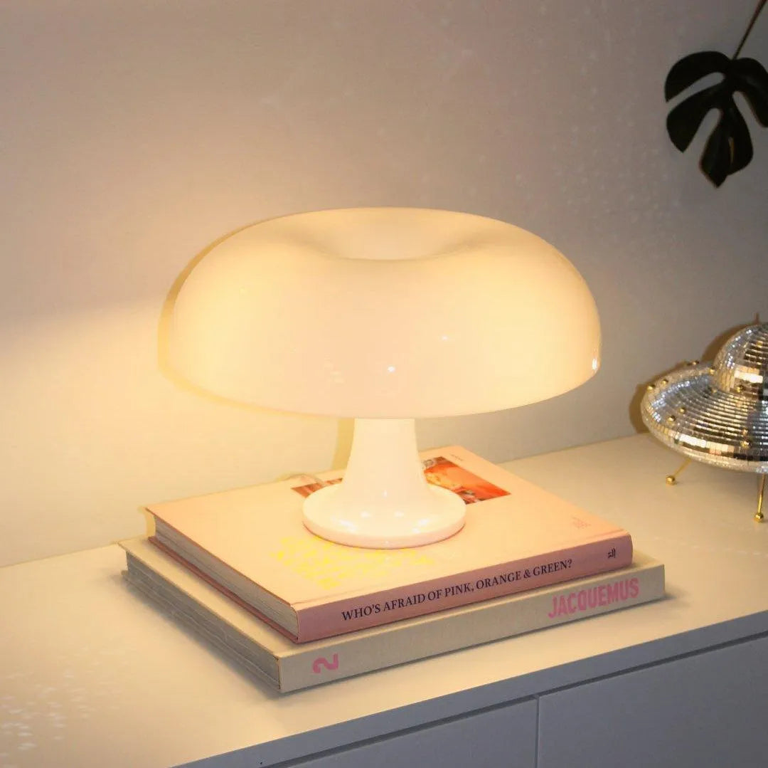 Table Lamp Acrylic 32.0 cm (12.6") White Bedroom Nightstand Mood Lighting Mushroom Design Ambient Living Room Lamp | Thomler