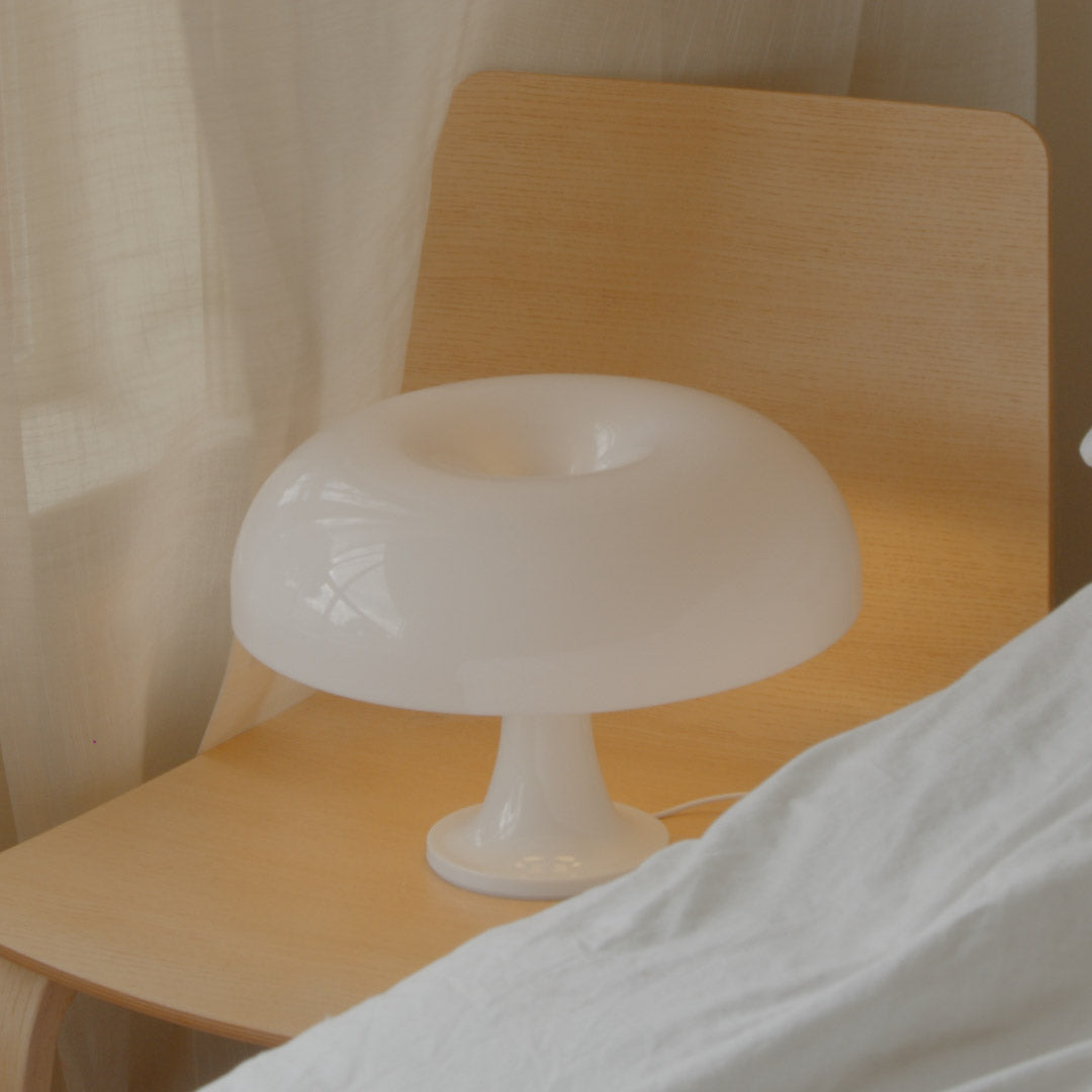 Table Lamp Acrylic 32.0 cm (12.6") White Bedroom Nightstand Mood Lighting Mushroom Design Ambient Living Room Lamp | Thomler