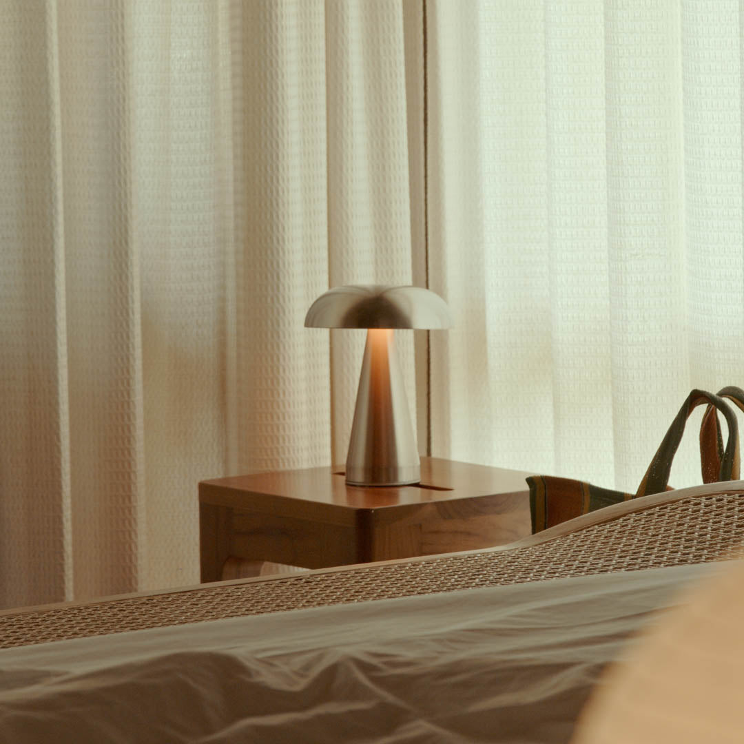 Table Lamp Metal 21.5 cm Wireless Touch Rechargeable Indoor Outdoor Patio Bedside Dining Ambient Lighting USB C | Thomler