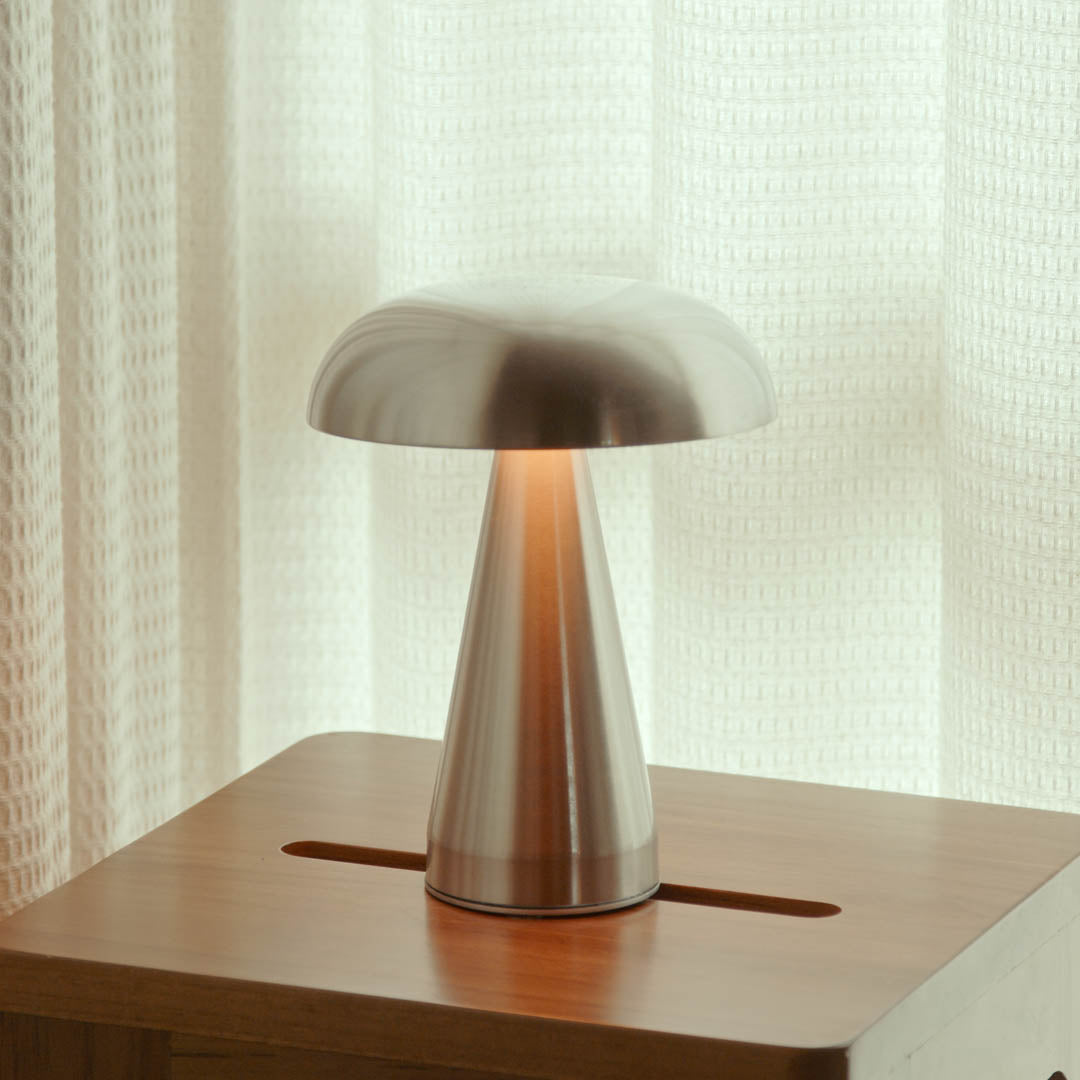 Table Lamp Metal 21.5 cm Wireless Touch Rechargeable Indoor Outdoor Patio Bedside Dining Ambient Lighting USB C | Thomler