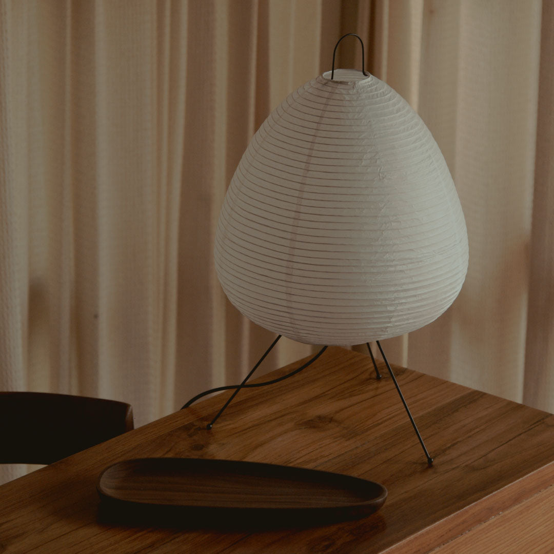 Table Lamp Rice Paper 28.0 cm White Bedroom Ambient Lighting Japanese Minimalist Desk Side Table Mood Light | Thomler
