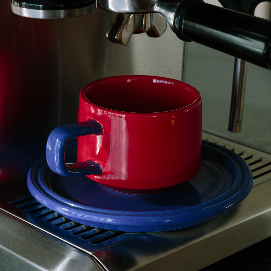 Cup And Saucer Ceramic Two Tone Retro Coffee Tea Set Colourful Tableware Accent | Thomler