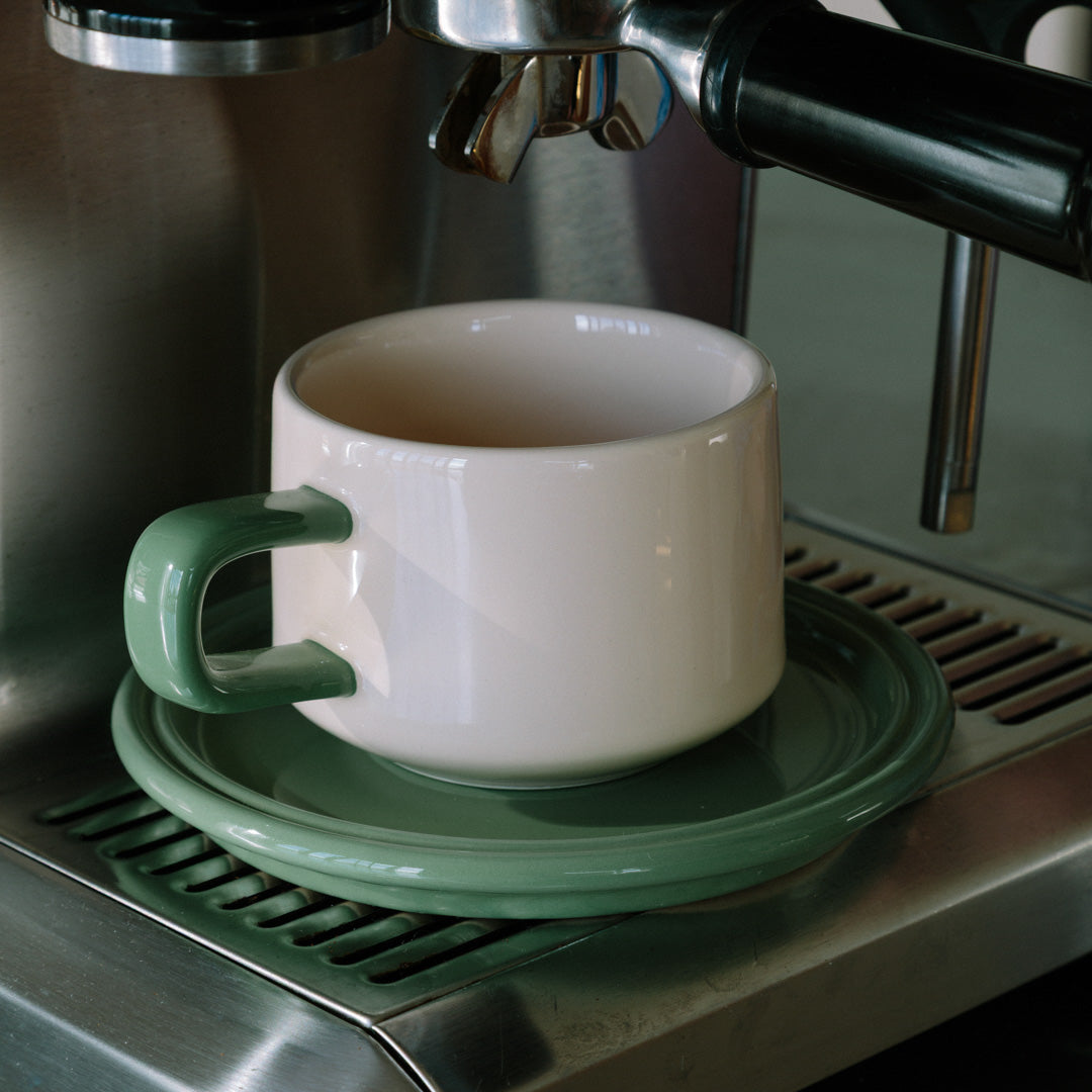 Cup And Saucer Ceramic Matching Two Piece Colour Accent Coffee Tea Hot Chocolate Breakfast Tableware Gift Set | Thomler