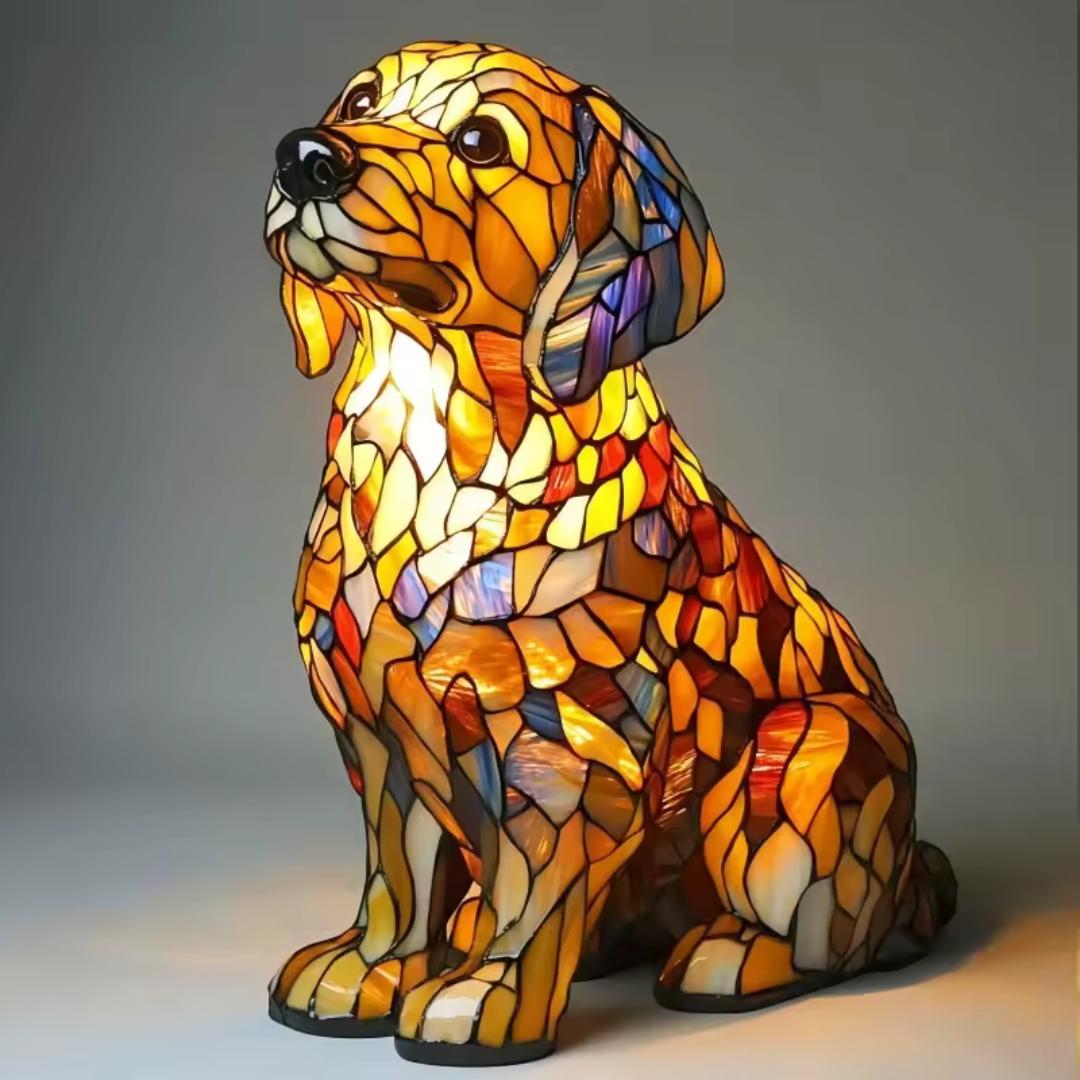 Dog Night Light Sculpture – Handcrafted LED Animal Lamp for Bedside, Nursery & Living Room Decor | Thomler