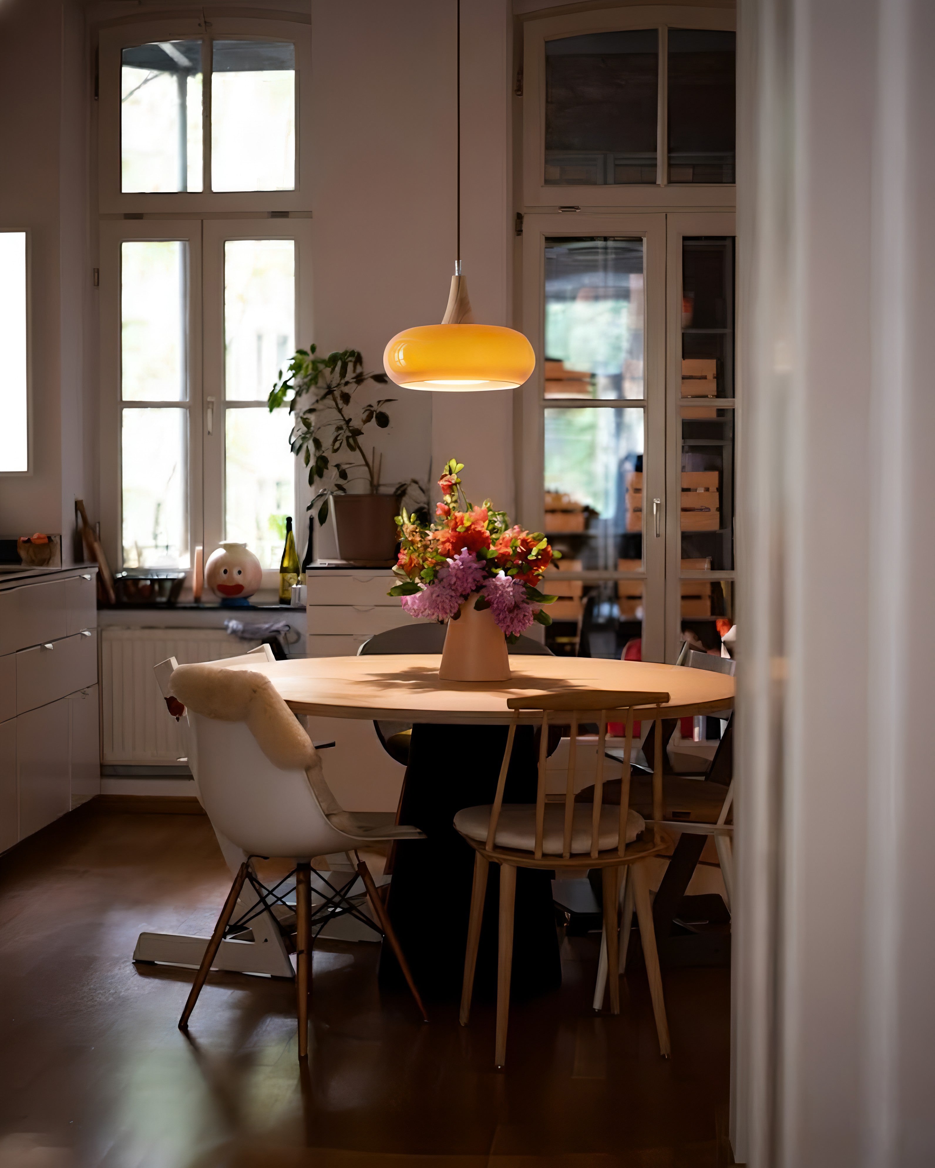 Pendant Lamp Metal Glass Wood 11 in Indoor Kitchen Dining Room Hanging Light Fixture Modern Lighting Options | Thomler