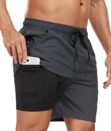 Men's Quick-Dry Swim Trunks with Phone Pocket | Stretch Board Shorts for Beach & Pool | Athletic Leisure Swimwear | Thomler