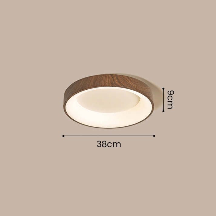 Ceiling Lamp Wood Finish 35.0 cm Round LED Living Room Bedroom Hallway Lighting | Thomler