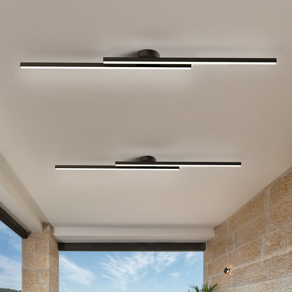 Ceiling Light Aluminium LED 21.0 cm Black Hallway Bedroom Linear Flush Mount Modern Living Room Lighting | Thomler
