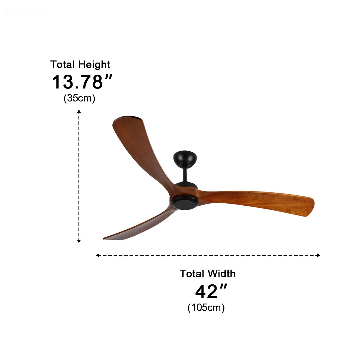 Reversible Ceiling Fan with Walnut Blades & Waterproof Motor – 6-Speed Remote Control for Patio & Indoor Use | Thomler