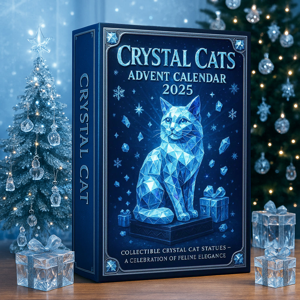 Holiday Countdown Crystal Cat Figurine Calendar 24-Day Advent Set for Cat Lovers & Collectors | Thomler