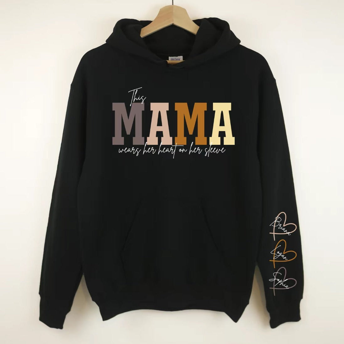 Custom Embroidered Family Name Sweatshirt with Personalized Sleeve Design for Mom Dad Kids Gift | Thomler