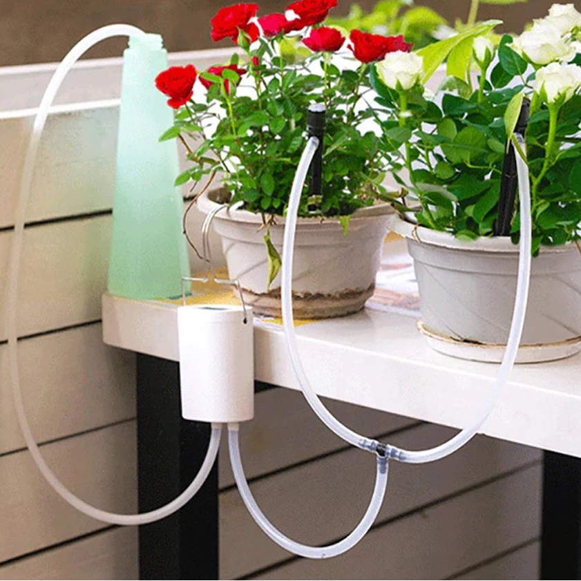 Automatic Indoor Plant Watering Timer System with Programmable Schedule & Rechargeable Battery for Home Garden Self-Irrigation | Thomler