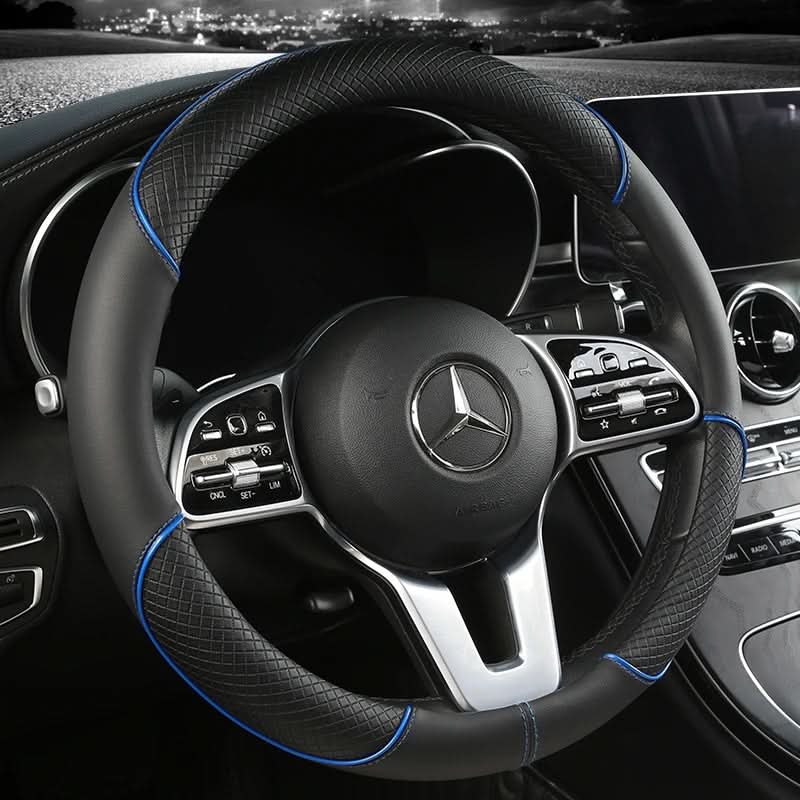 Diamond-Textured Steering Wheel Cover – Universal Fit Faux Leather Car Interior Upgrade with Anti-Slip Grip for Driving Comfort | Thomler