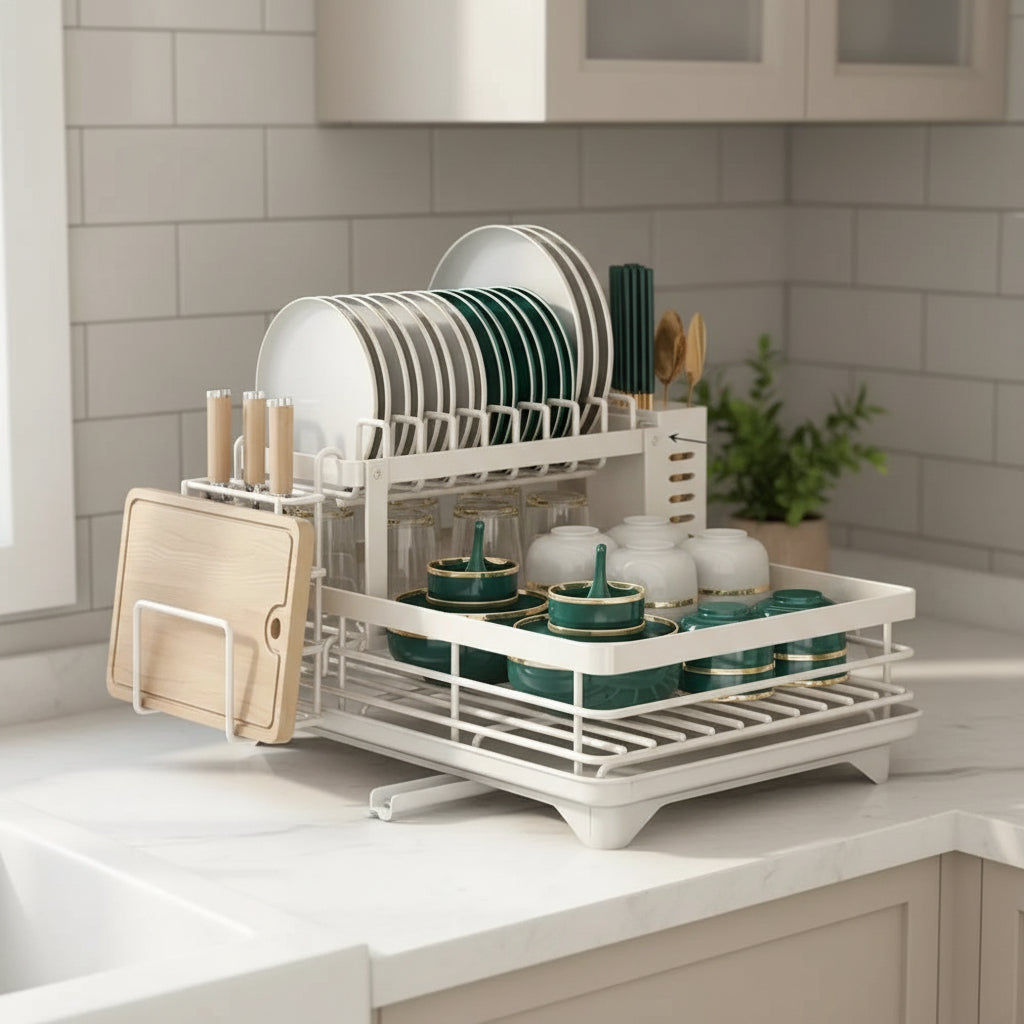 Collapsible Stainless Steel Dish Drying Rack – Space-Saving Sink Organizer for Kitchen Countertops | Thomler