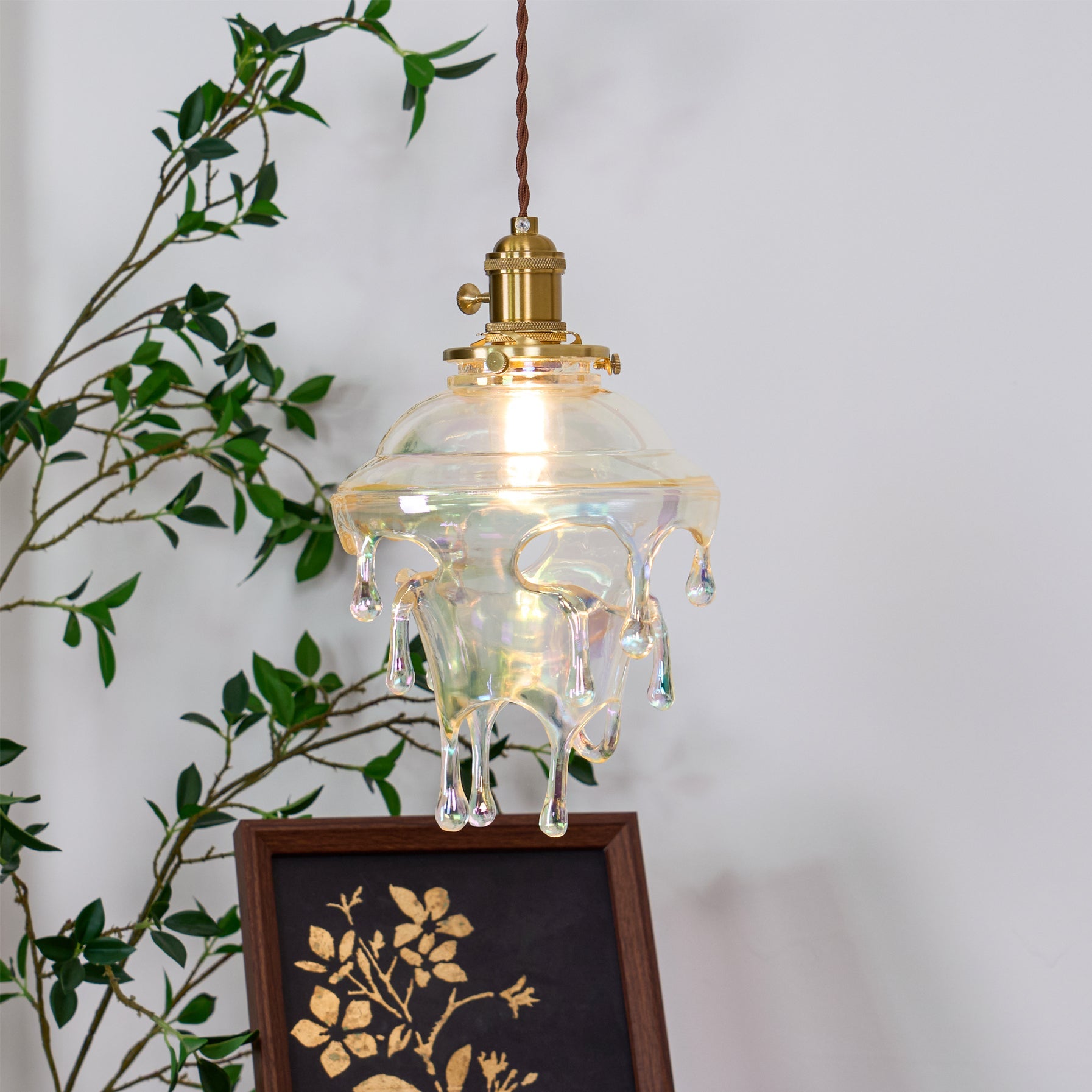 Pendant Light Resin Drip 9.1 in Adjustable Indoor Ceiling Lamp Modern Dining Room Kitchen Hanging Light | Thomler