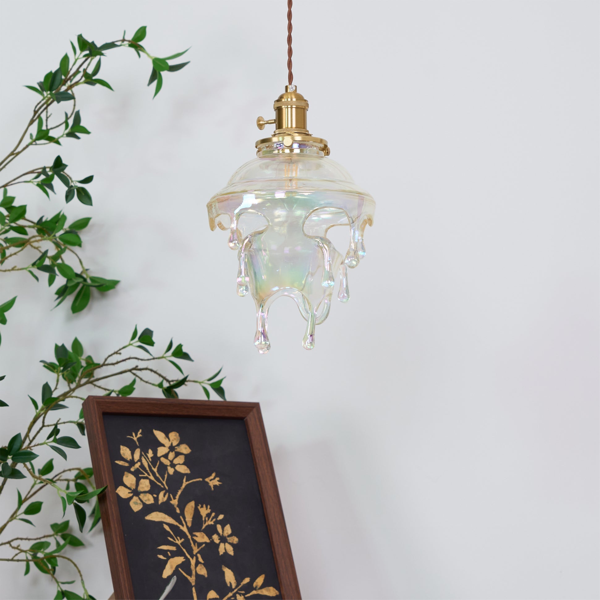 Pendant Light Resin Drip 9.1 in Adjustable Indoor Ceiling Lamp Modern Dining Room Kitchen Hanging Light | Thomler