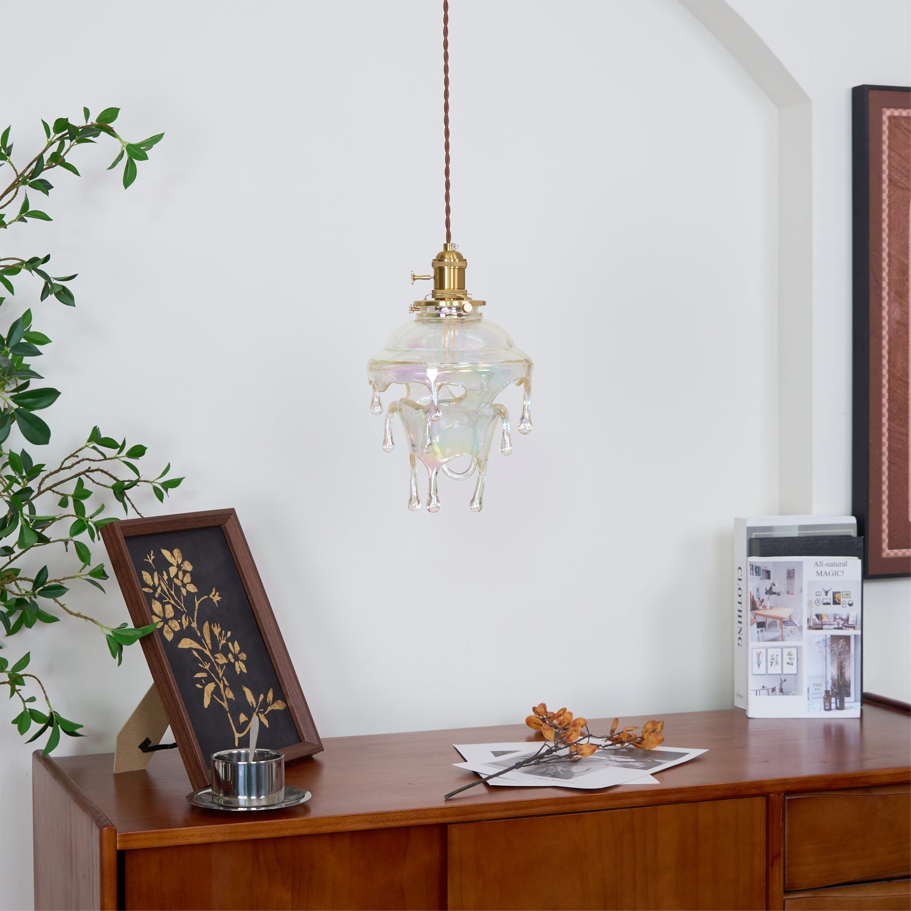 Pendant Light Resin Drip 9.1 in Adjustable Indoor Ceiling Lamp Modern Dining Room Kitchen Hanging Light | Thomler