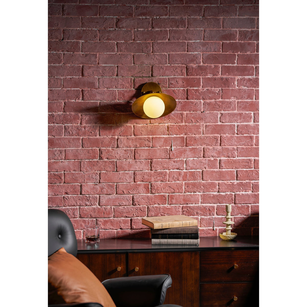 Semi-Flush Ceiling Light with Hand-Finished Brass and Glass or Alabaster Shade – 10 in – Hardwired Ceiling Fixture for Kitchen, Hallway | Thomler